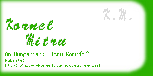 kornel mitru business card